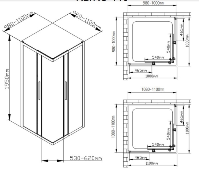   Deto K 100-110 Chrome 105x105